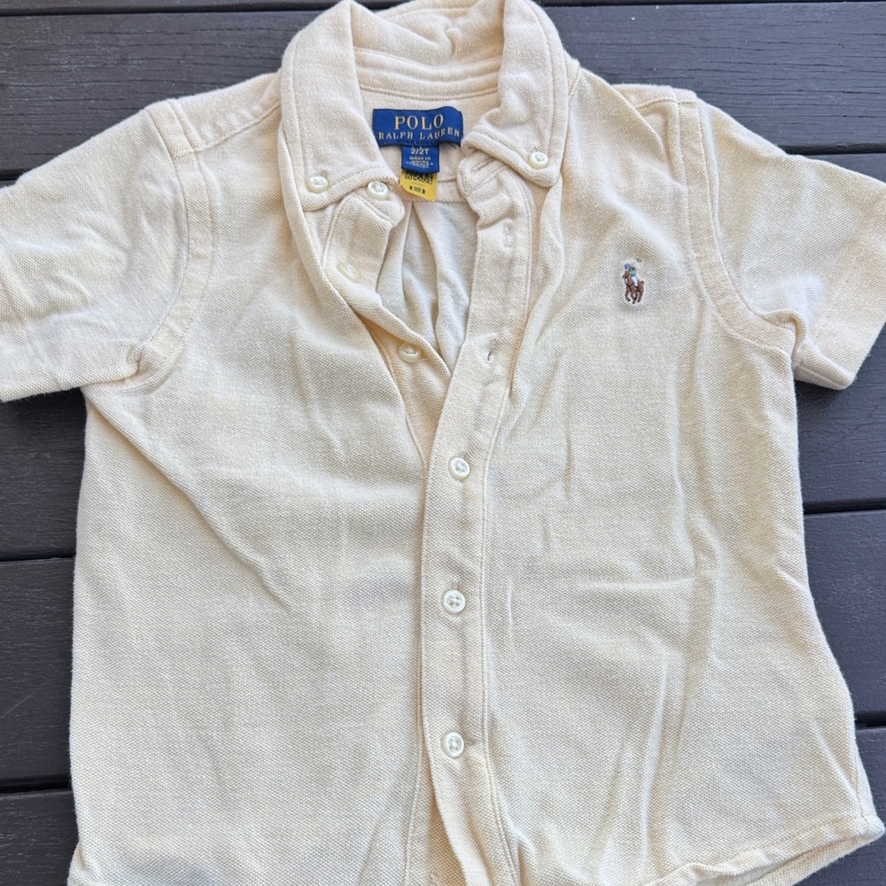 Polo by Ralph Lauren Kids Beige Button Down Shirt